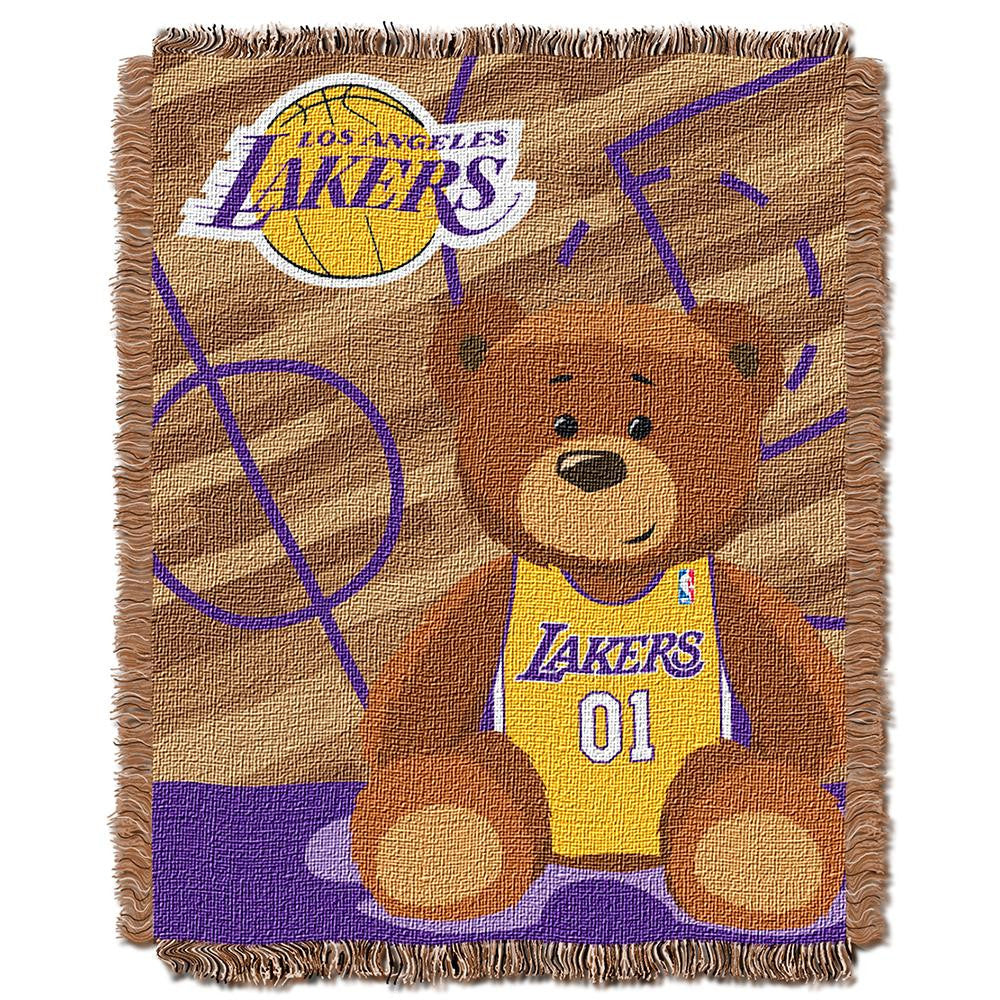 Los Angeles Lakers NBA Triple Woven Jacquard Throw (Half Court Baby Series) (36x48)