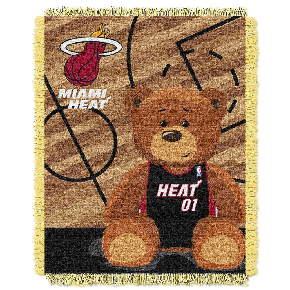 Miami Heat NBA Triple Woven Jacquard Throw (Half Court Baby Series) (36x48)