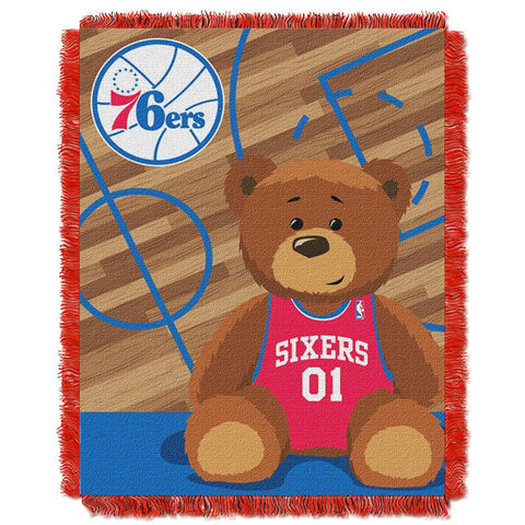 Philadelphia 76ers NBA Triple Woven Jacquard Throw (Half Court Baby Series) (36x48)