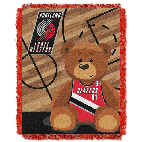 Portland Trail Blazers NBA Triple Woven Jacquard Throw (Half Court Baby Series) (36x48)