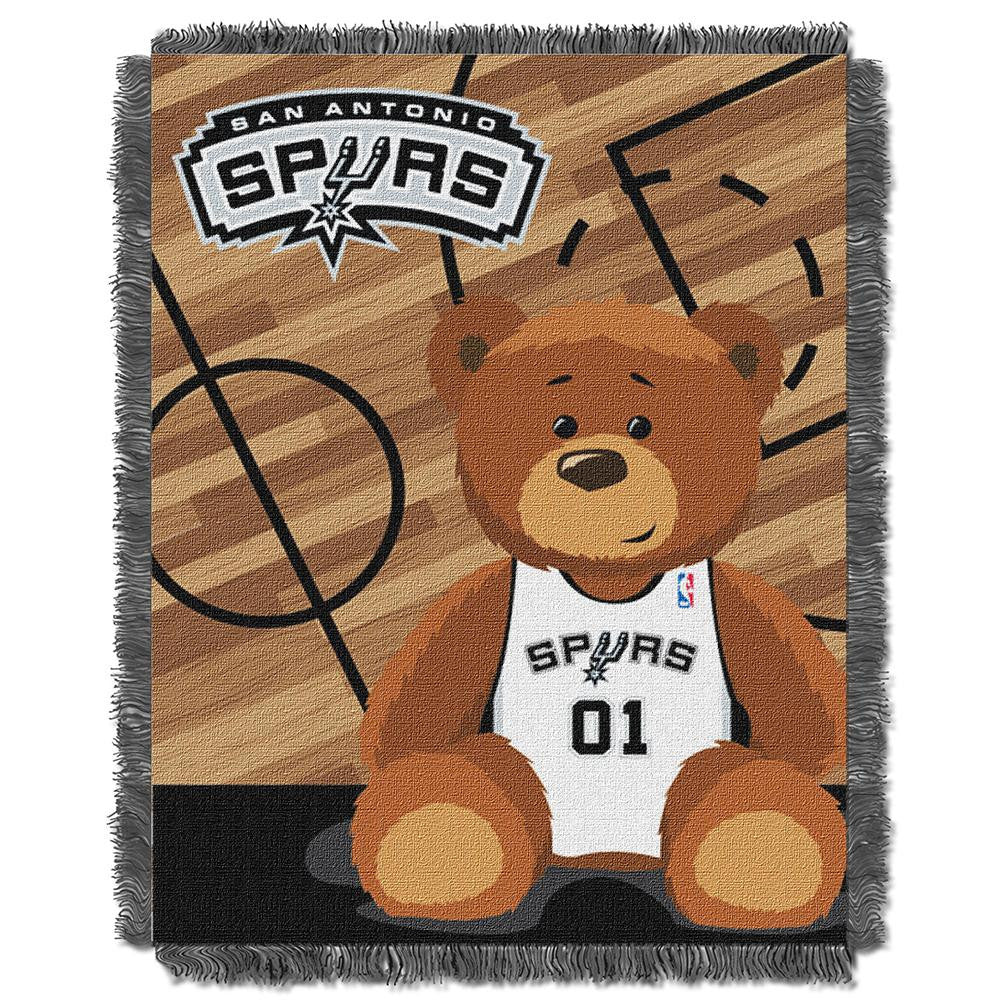 San Antonio Spurs NBA Triple Woven Jacquard Throw (Half Court Baby Series) (36x48)