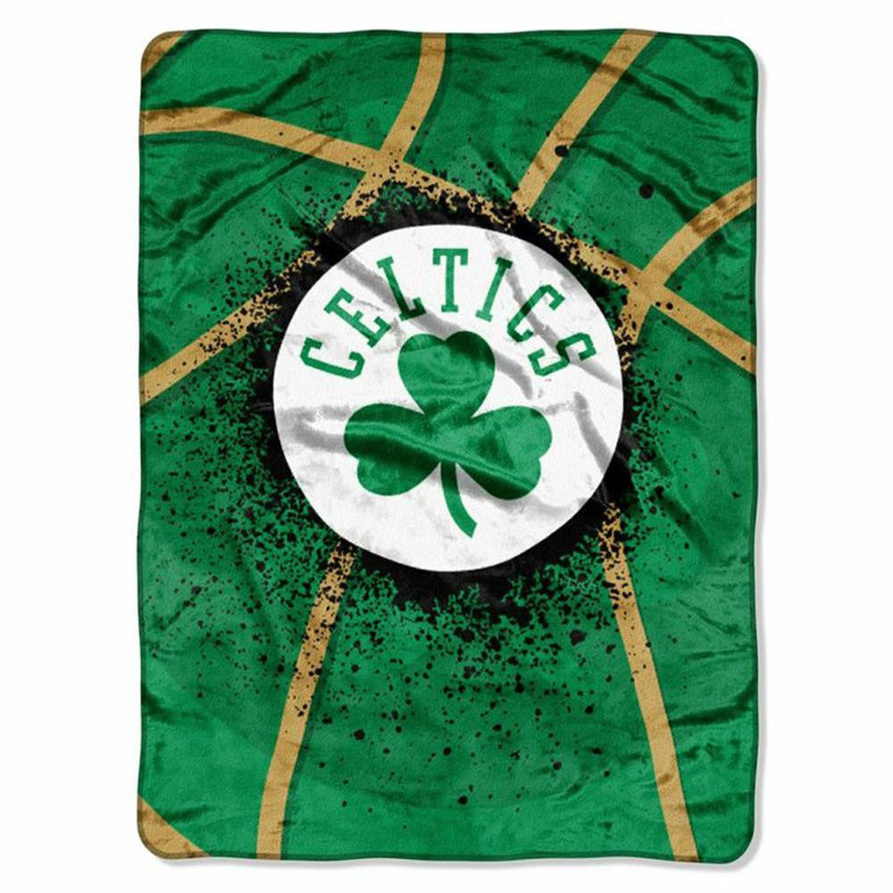 Boston Celtics NBA Royal Plush Raschel Blanket (Shadow Series) (60x80)