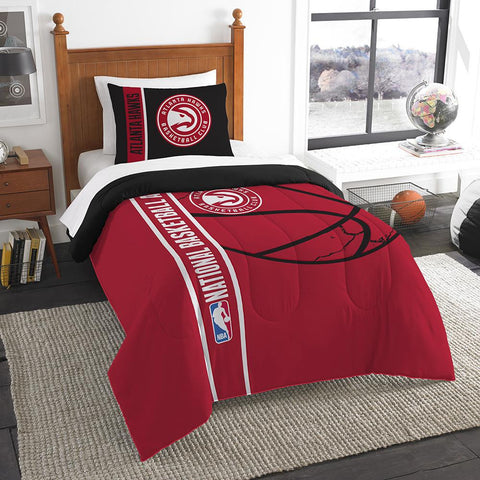 Atlanta Hawks NBA Printed Comforter & Sham Set (Twin) (64 x 86)