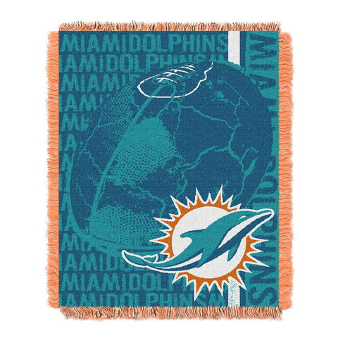 Miami Dolphins NFL Triple Woven Jacquard Throw (Double Play) (48x60)