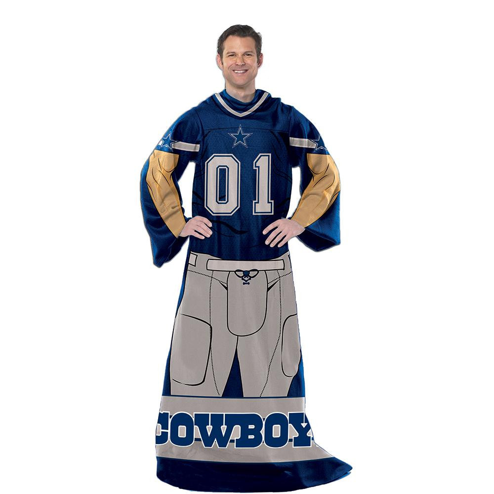 Dallas Cowboys NFL Uniform Comfy Throw Blanket w- Sleeves