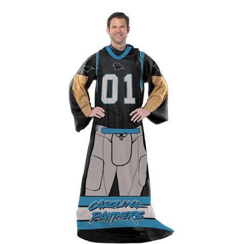 Carolina Panthers NFL Uniform Comfy Throw Blanket w- Sleeves