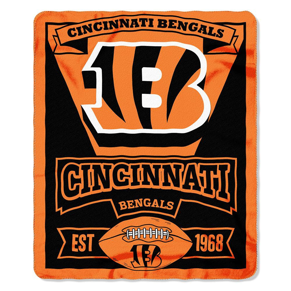 Cincinnati Bengals NFL Light Weight Fleece Blanket (Marque Series) (50inx60in)