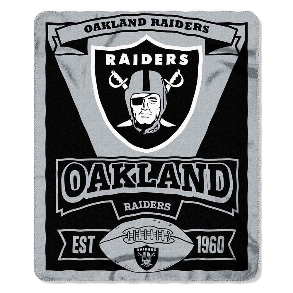 Oakland Raiders NFL Light Weight Fleece Blanket (Marque Series) (50inx60in)