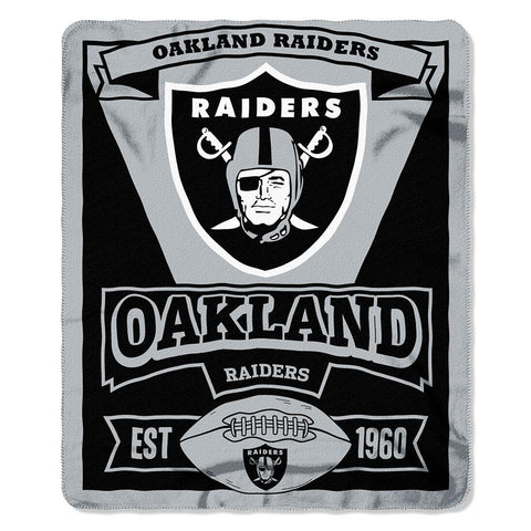 Oakland Raiders NFL Light Weight Fleece Blanket (Marque Series) (50inx60in)