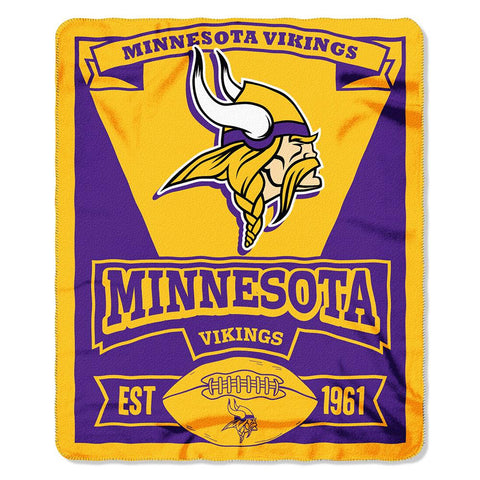 Minnesota Vikings NFL Light Weight Fleece Blanket (Marque Series) (50inx60in)