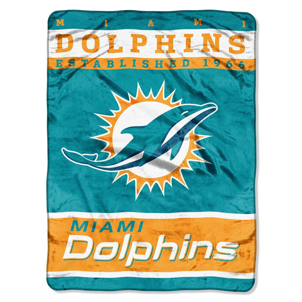 Miami Dolphins NFL Royal Plush Raschel (12th Man Series) (60in x 80in)