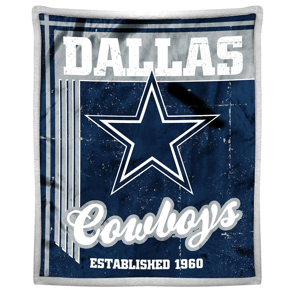 Dallas Cowboys NFL Mink Sherpa Throw (50in x 60in)