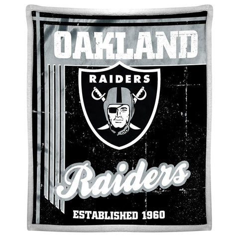 Oakland Raiders NFL Mink Sherpa Throw (50in x 60in)