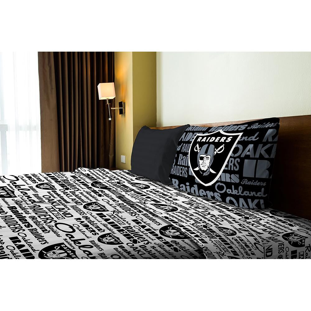 Oakland Raiders NFL Twin Sheet Set (Anthem Series)