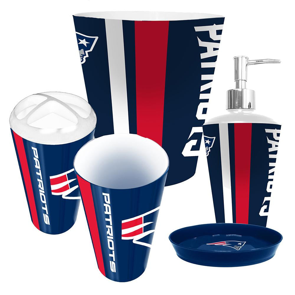 New England Patriots NFL Complete Bathroom Accessories 5pc Set