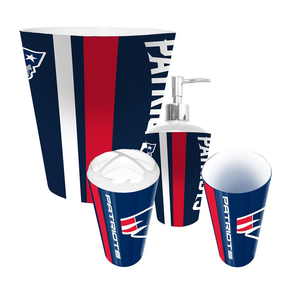 New England Patriots NFL Complete Bathroom Accessories 4pc Set