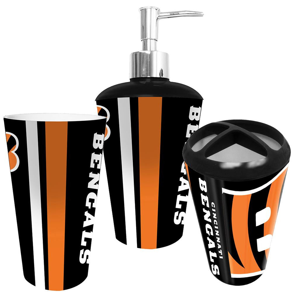 "Cincinnati Bengals NFL Bath Tumbler, Toothbrush Holder & Soap Pump (3pc Set)"