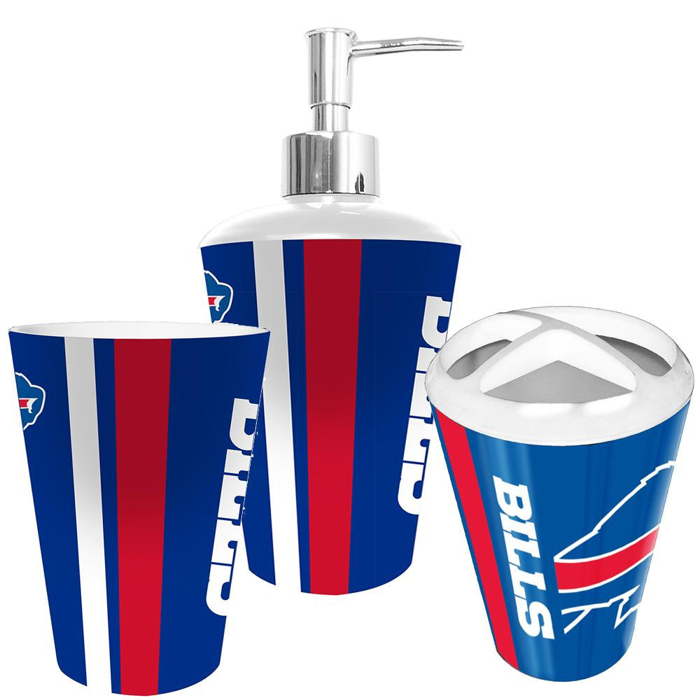 "Buffalo Bills NFL Bath Tumbler, Toothbrush Holder & Soap Pump (3pc Set)"