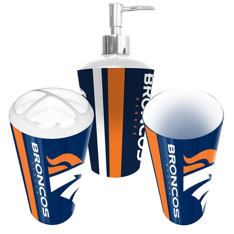 "Denver Broncos NFL Bath Tumbler, Toothbrush Holder & Soap Pump (3pc Set)"