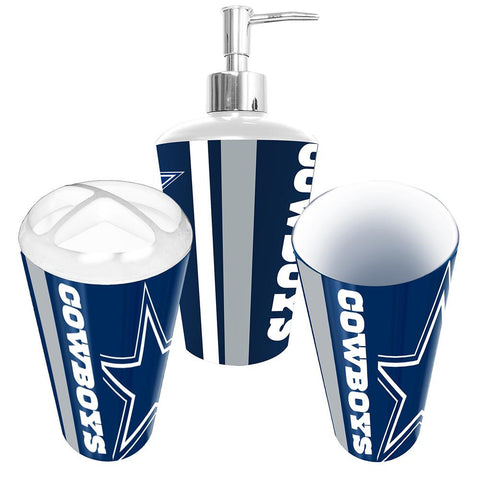 "Dallas Cowboys NFL Bath Tumbler, Toothbrush Holder & Soap Pump (3pc Set)"