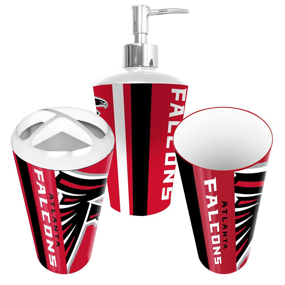 "Atlanta Falcons NFL Bath Tumbler, Toothbrush Holder & Soap Pump (3pc Set)"