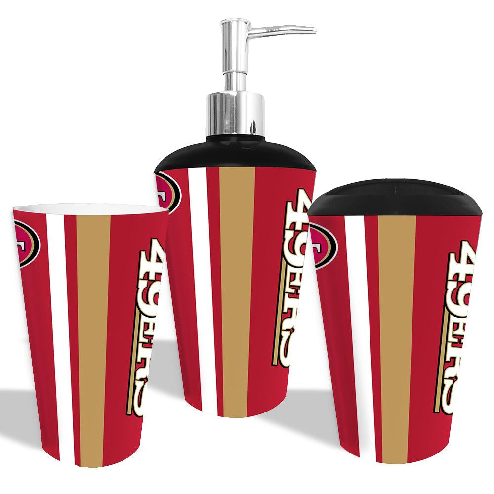 "San Francisco 49ers NFL Bath Tumbler, Toothbrush Holder & Soap Pump (3pc Set)"