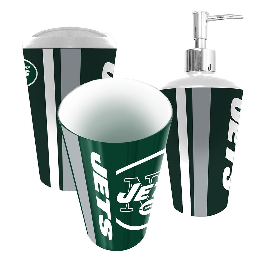 "New York Jets NFL Bath Tumbler, Toothbrush Holder & Soap Pump (3pc Set)"