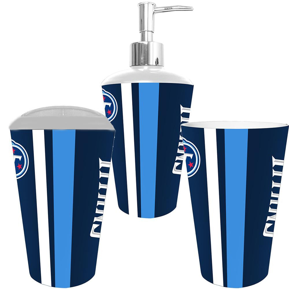 "Tennessee Titans NFL Bath Tumbler, Toothbrush Holder & Soap Pump (3pc Set)"