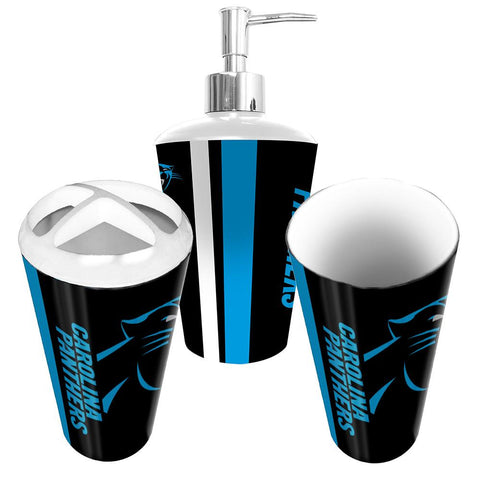 "Carolina Panthers NFL Bath Tumbler, Toothbrush Holder & Soap Pump (3pc Set)"