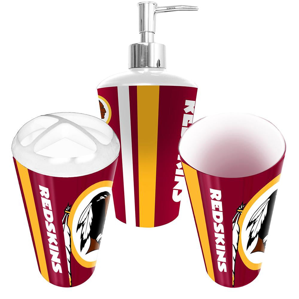 "Washington Redskins NFL Bath Tumbler, Toothbrush Holder & Soap Pump (3pc Set)"