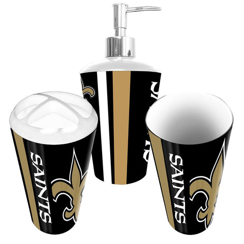 "New Orleans Saints NFL Bath Tumbler, Toothbrush Holder & Soap Pump (3pc Set)"