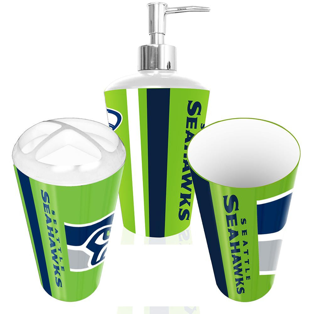 "Seattle Seahawks NFL Bath Tumbler, Toothbrush Holder & Soap Pump (3pc Set)"