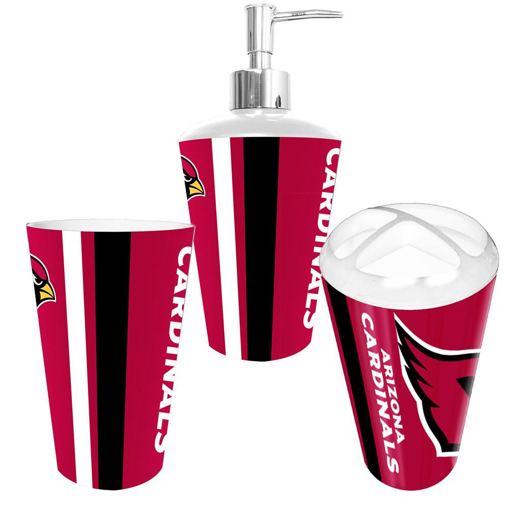 "Arizona Cardinals NFL Bath Tumbler, Toothbrush Holder & Soap Pump (3pc Set)"