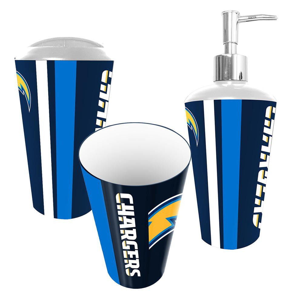 "San Diego Chargers NFL Bath Tumbler, Toothbrush Holder & Soap Pump (3pc Set)"