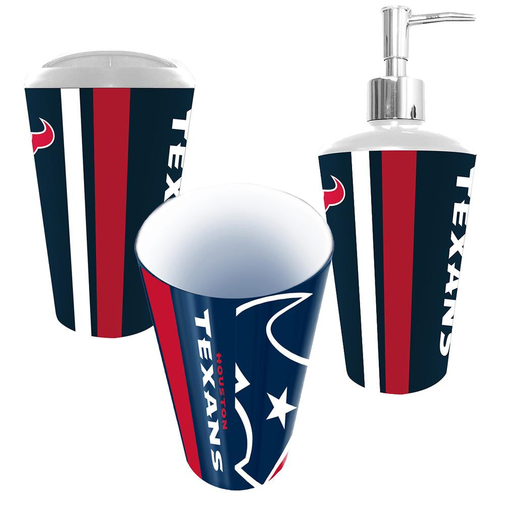 "Houston Texans NFL Bath Tumbler, Toothbrush Holder & Soap Pump (3pc Set)"