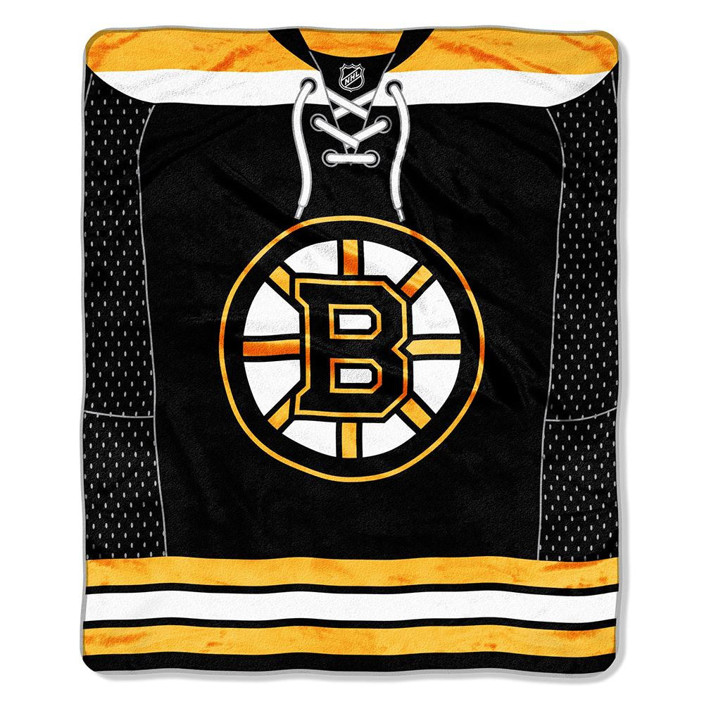 Boston Bruins NHL Royal Plush Raschel Blanket (Jersey Series) (50x60)