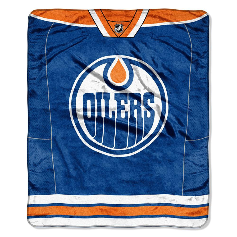 Edmonton Oilers NHL Royal Plush Raschel Blanket (Jersey Series) (50in x 60in)