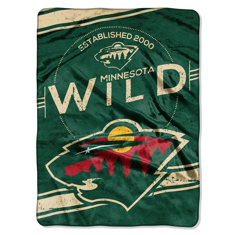 Minnesota Wild NHL Royal Plush Raschel Blanket (Stamp Series) (60x80)