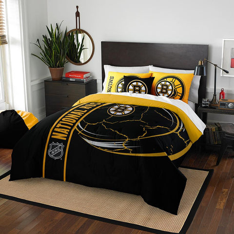 Boston Bruins NHL Full Comforter Set (Soft & Cozy) (76 x 86)