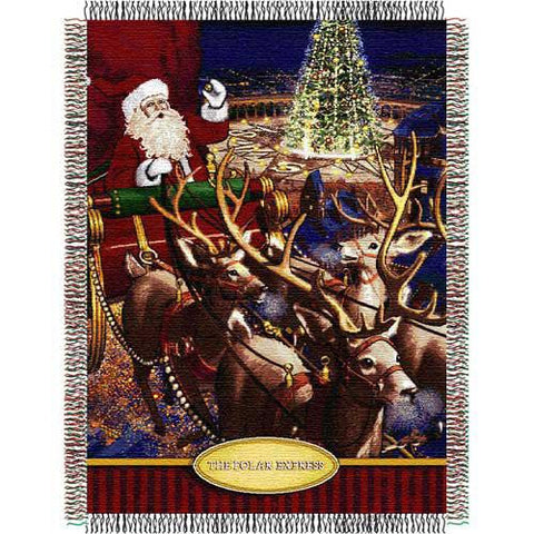 Polar Express - Santa Flight Triple Woven Jacquard Throw (48x60)