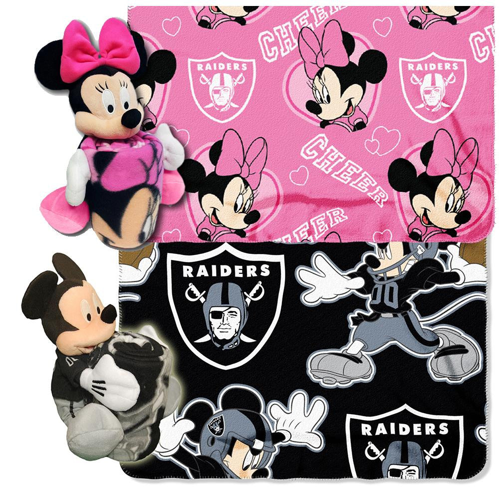 Oakland Raiders NFL Mickey and Minnie Mouse Throw Combo