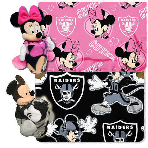 Oakland Raiders NFL Mickey and Minnie Mouse Throw Combo