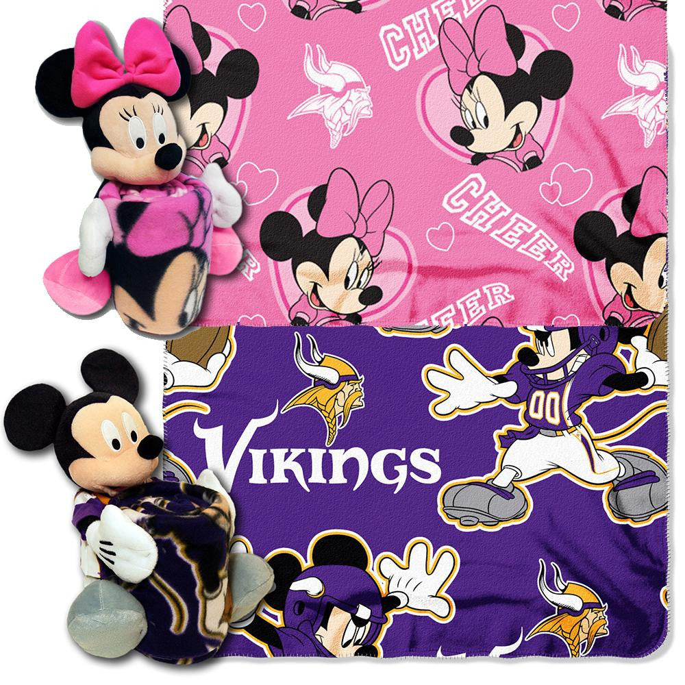 Minnesota Vikings NFL Mickey and Minnie Mouse Throw Combo