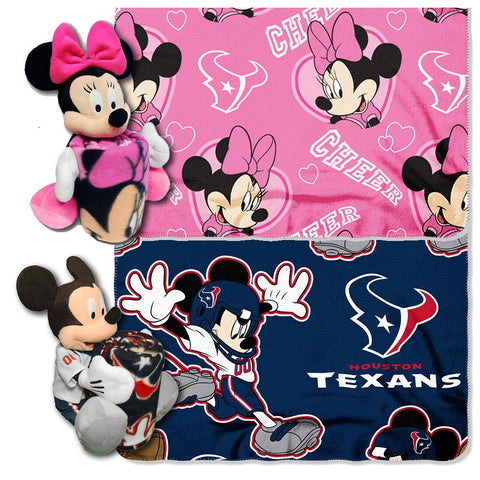 Houston Texans NFL Mickey and Minnie Mouse Throw Combo