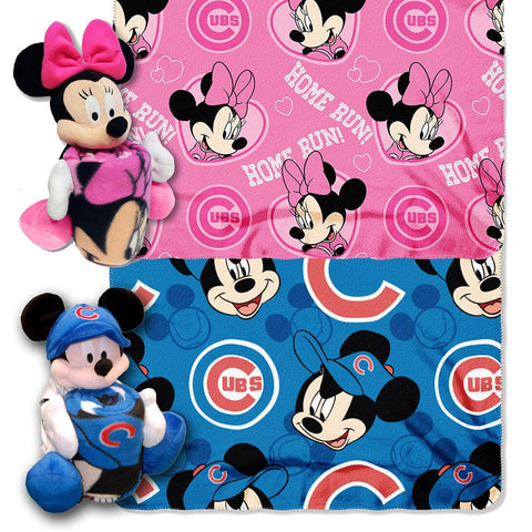 Chicago Cubs MLB Mickey and Minnie Mouse Throw Combo