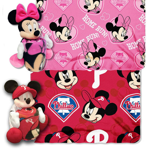 Philadelphia Phillies MLB Mickey and Minnie Mouse Throw Combo