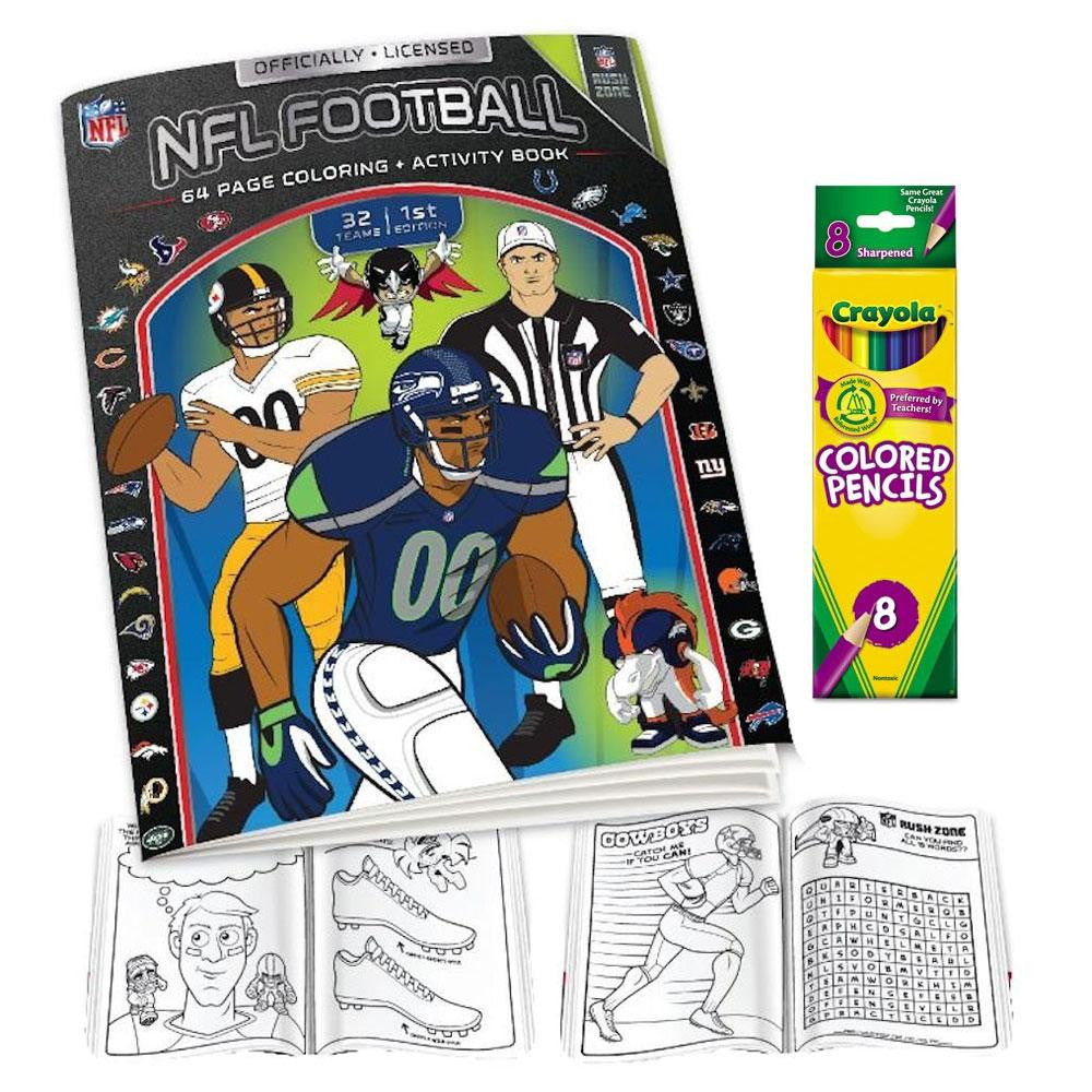 NFL Coloring Book and Colored Pencil Set