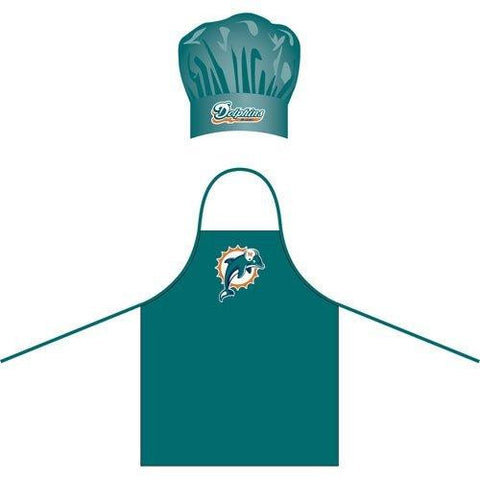 Miami Dolphins NFL Barbeque Apron and Chef's Hat