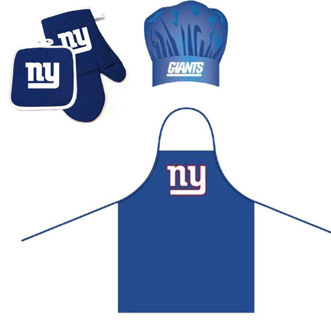 "New York Giants NFL Barbeque Apron, Chef's Hat and Pot Holder Deluxe Set"