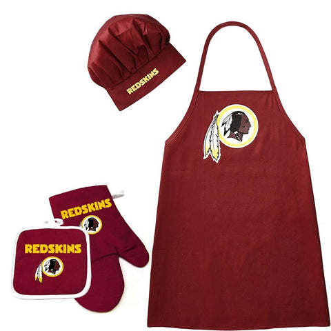 "Washington Redskins NFL Barbeque Apron, Chef's Hat and Pot Holder Deluxe Set"